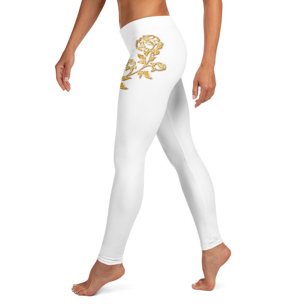 Leggings Prestige™ Blanc et Or Petite Fleur - Prestige SXM