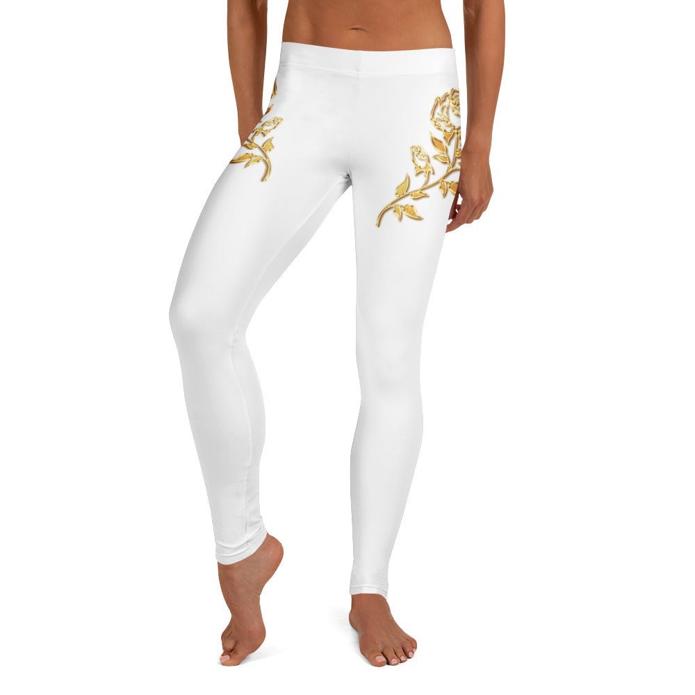 Leggings Prestige™ Blanc et Or Petite Fleur - Prestige SXM