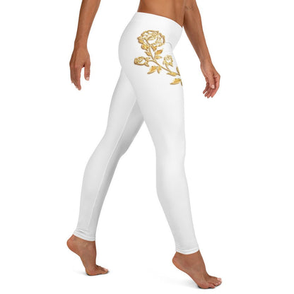 Leggings Prestige™ Blanc et Or Petite Fleur - Prestige SXM