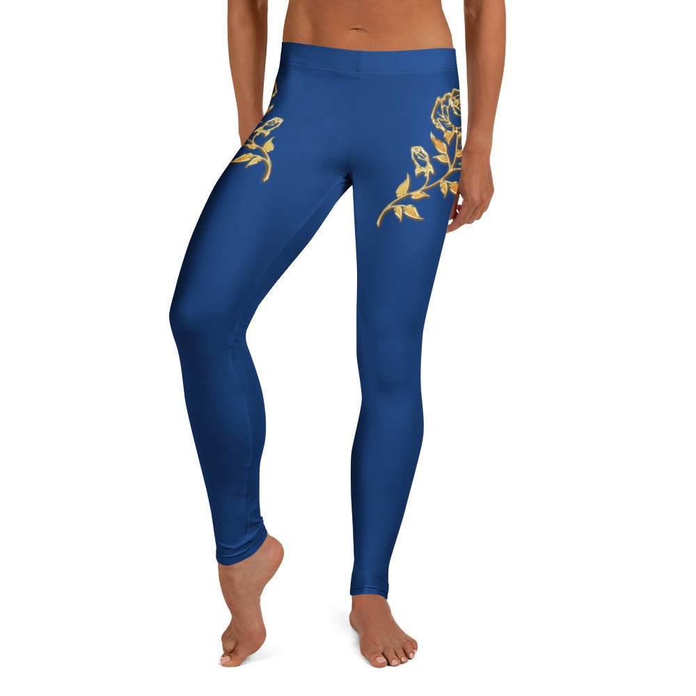 Leggings Prestige™ Bleu Royal et Or Petite Fleur - Prestige SXM