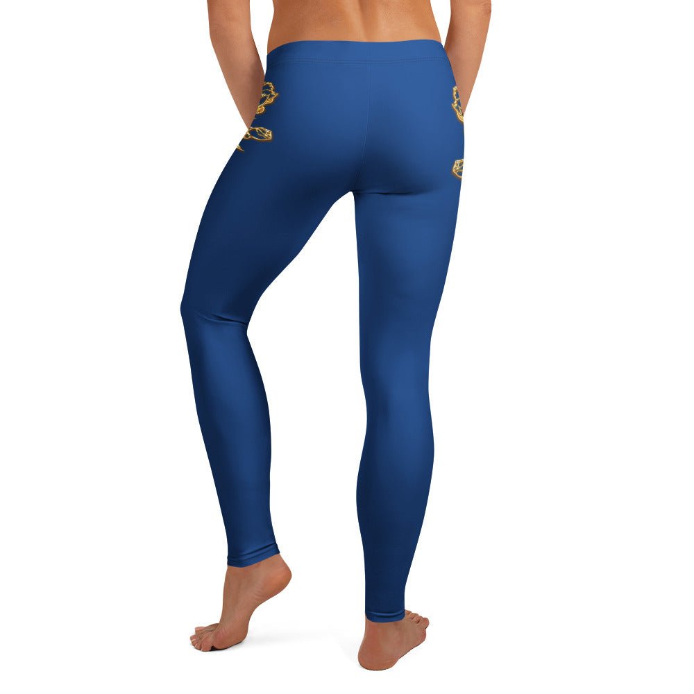 Leggings Prestige™ Bleu Royal et Or Petite Fleur - Prestige SXM