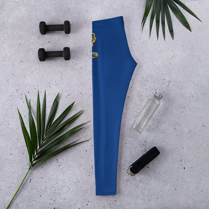 Leggings Prestige™ Bleu Royal et Or Petite Fleur - Prestige SXM