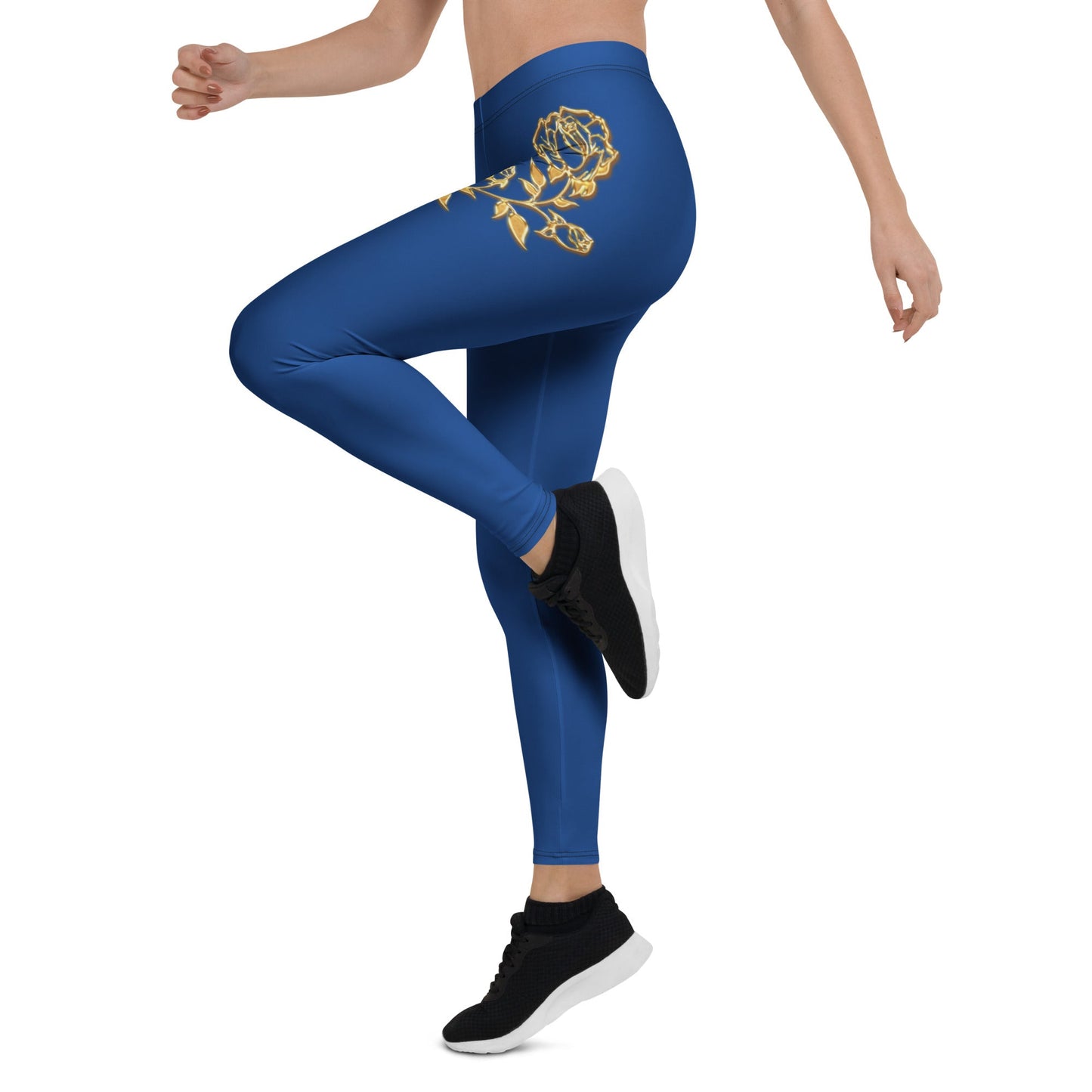 Leggings Prestige™ Bleu Royal et Or Petite Fleur - Prestige SXM