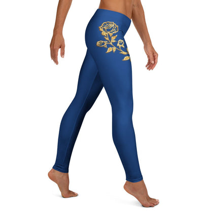 Leggings Prestige™ Bleu Royal et Or Petite Fleur - Prestige SXM