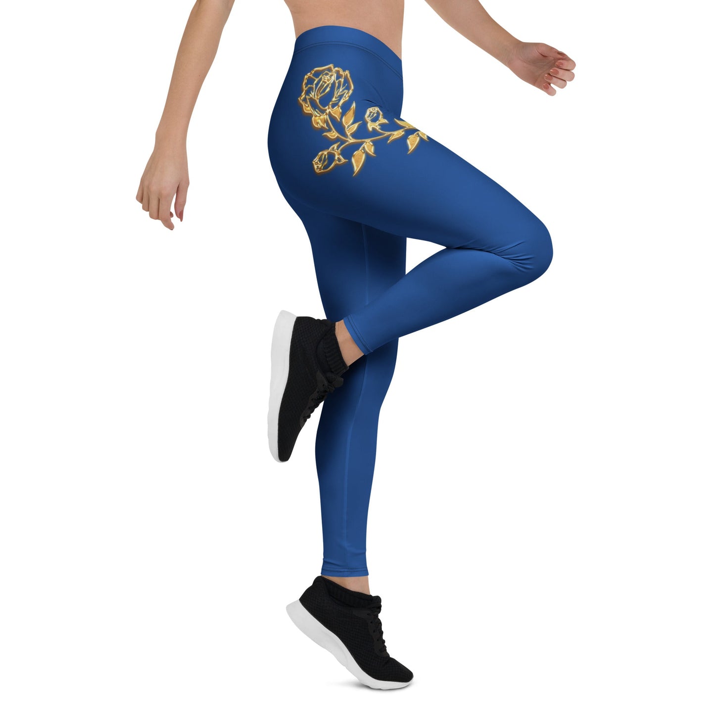 Leggings Prestige™ Bleu Royal et Or Petite Fleur - Prestige SXM