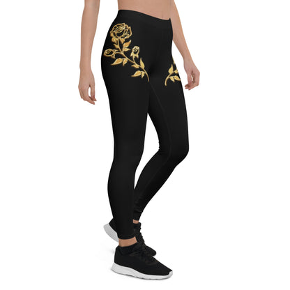 Leggings Prestige™ Noir et Or Petite Fleur - Prestige SXM