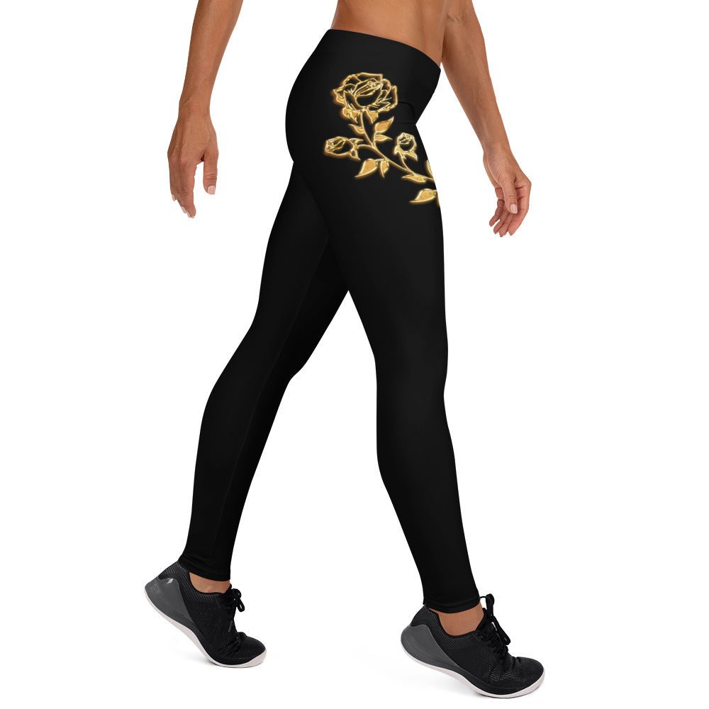 Leggings Prestige™ Noir et Or Petite Fleur - Prestige SXM