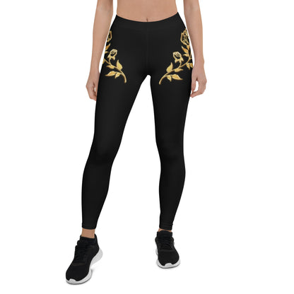 Leggings Prestige™ Noir et Or Petite Fleur - Prestige SXM