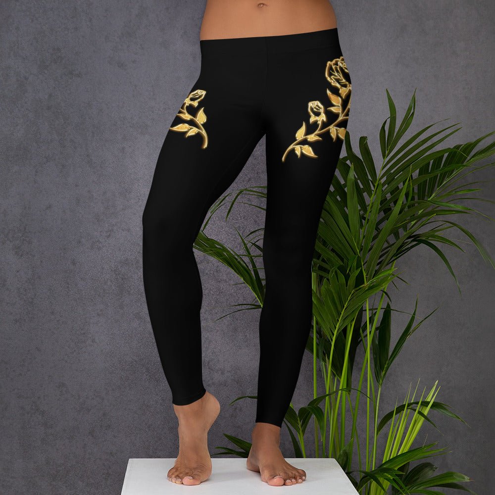 Leggings Prestige™ Noir et Or Petite Fleur - Prestige SXM