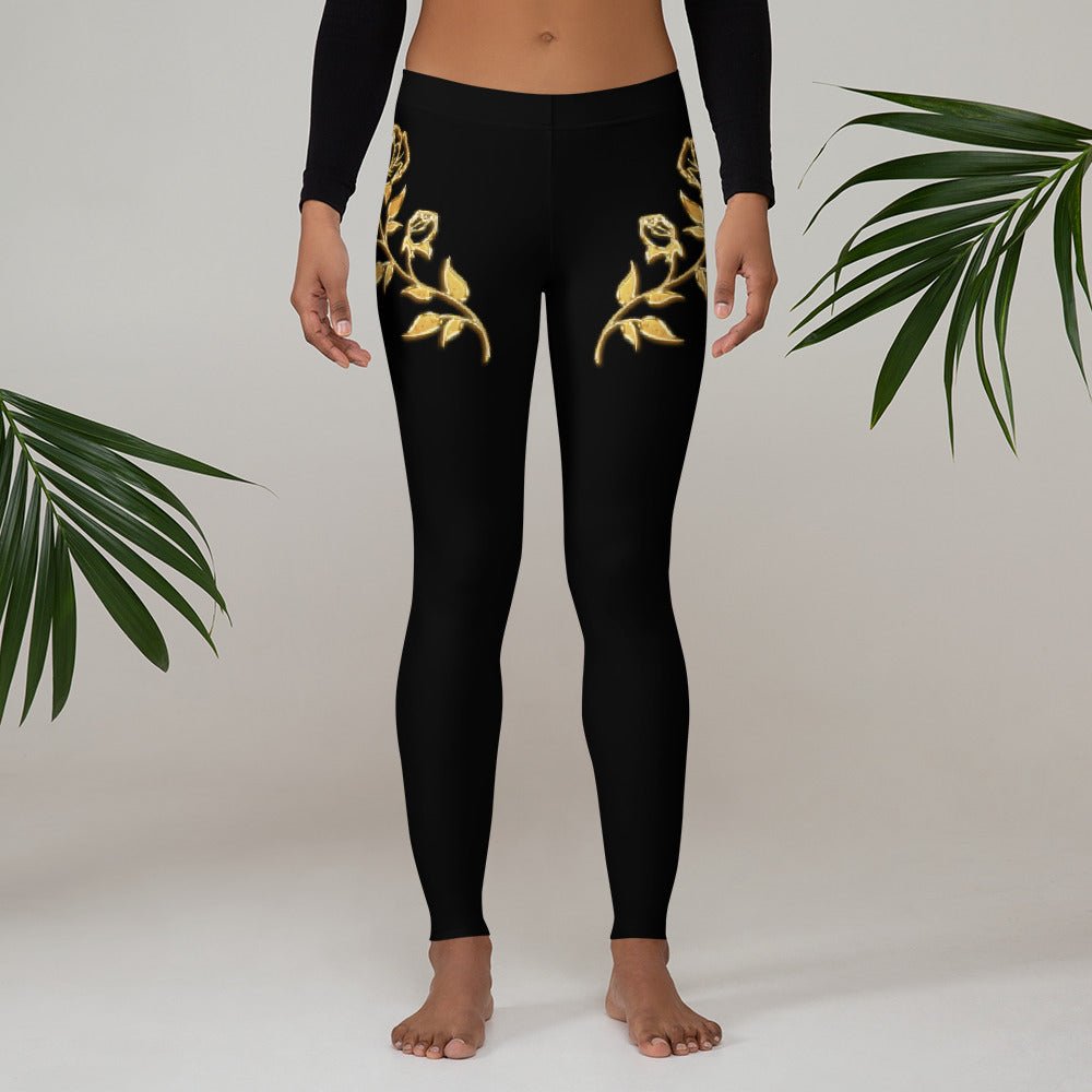 Leggings Prestige™ Noir et Or Petite Fleur - Prestige SXM