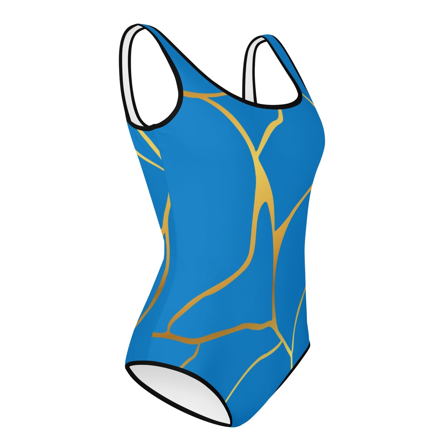 Maillot de Bain 1 pièce Pour Adolescente Prestige™ Bleu Royal et Or Filament - Prestige SXM