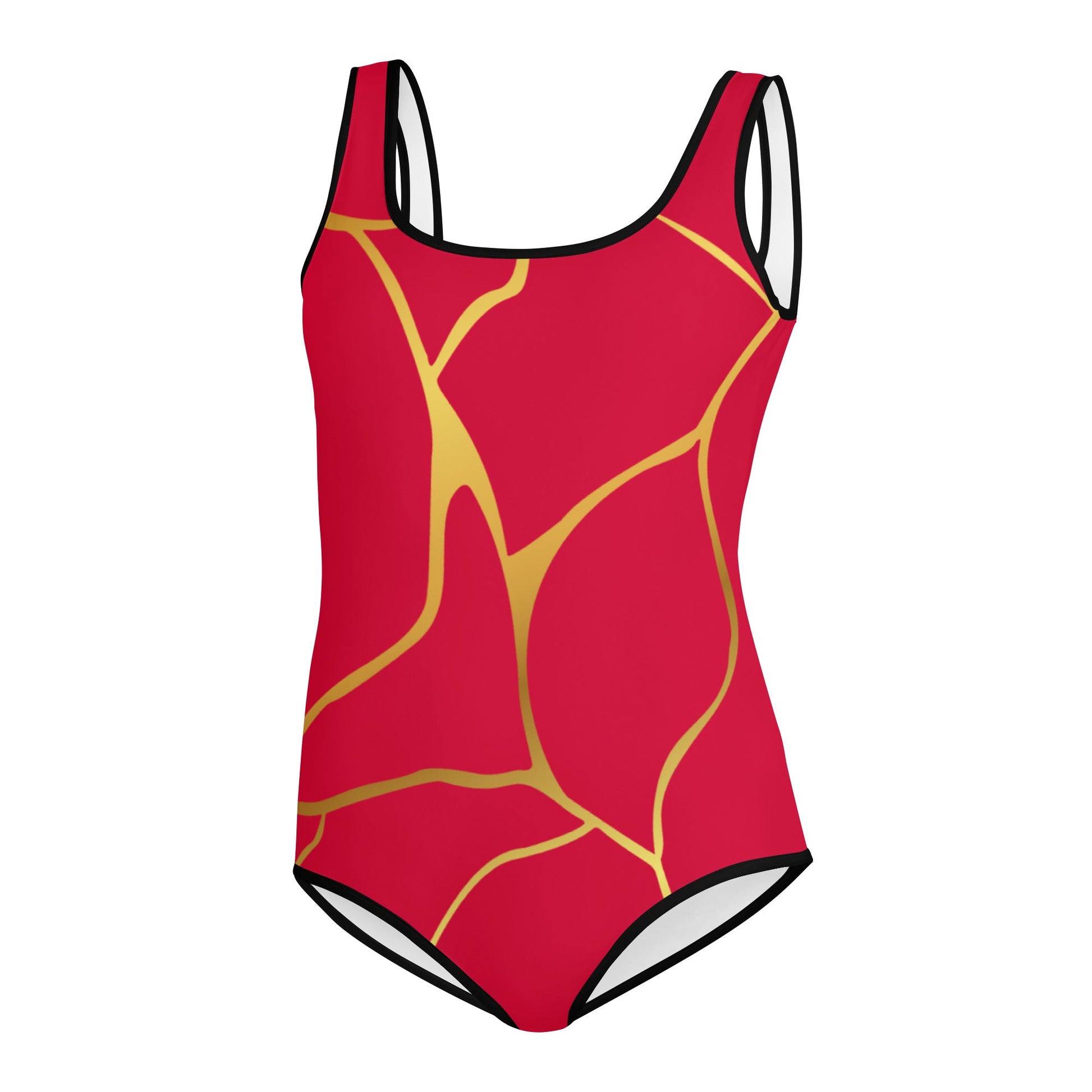 Maillot de Bain 1 pièce Pour Adolescente Prestige™ Carmine et Or Filament - Prestige SXM