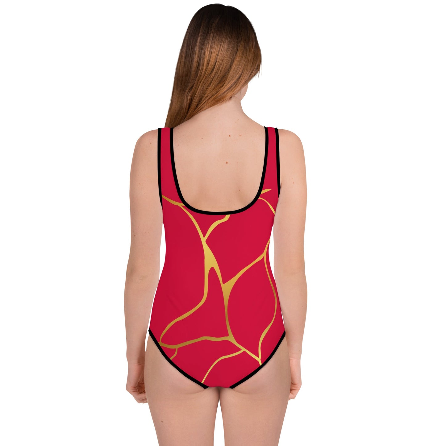 Maillot de Bain 1 pièce Pour Adolescente Prestige™ Carmine et Or Filament - Prestige SXM