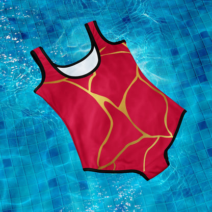 Maillot de Bain 1 pièce Pour Adolescente Prestige™ Carmine et Or Filament - Prestige SXM