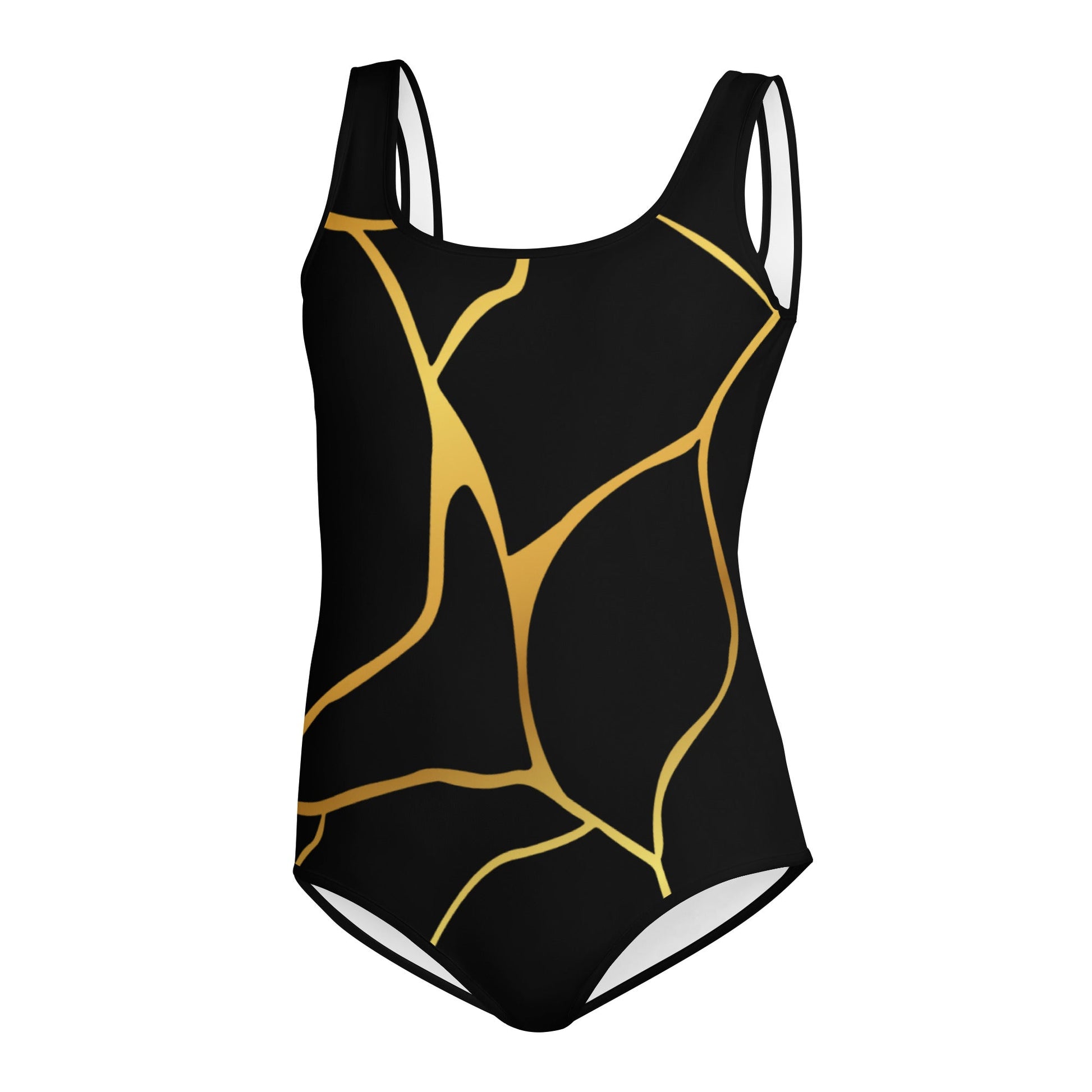 Maillot de Bain 1 pièce Pour Adolescente Prestige™ Noir et Or Filament - Prestige SXM