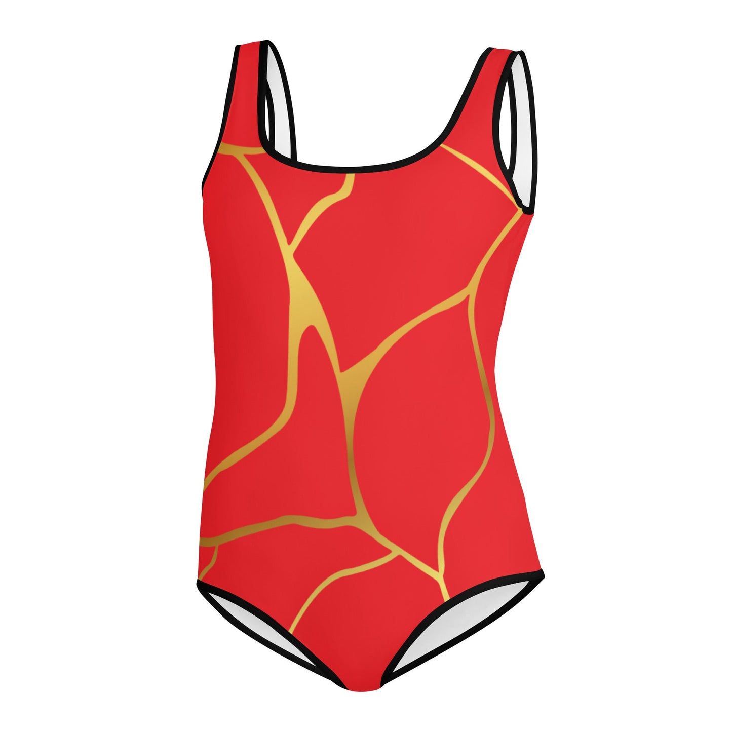 Maillot de Bain 1 pièce Pour Adolescente Prestige™ Rouge écarlate et Or Filament - Prestige SXM