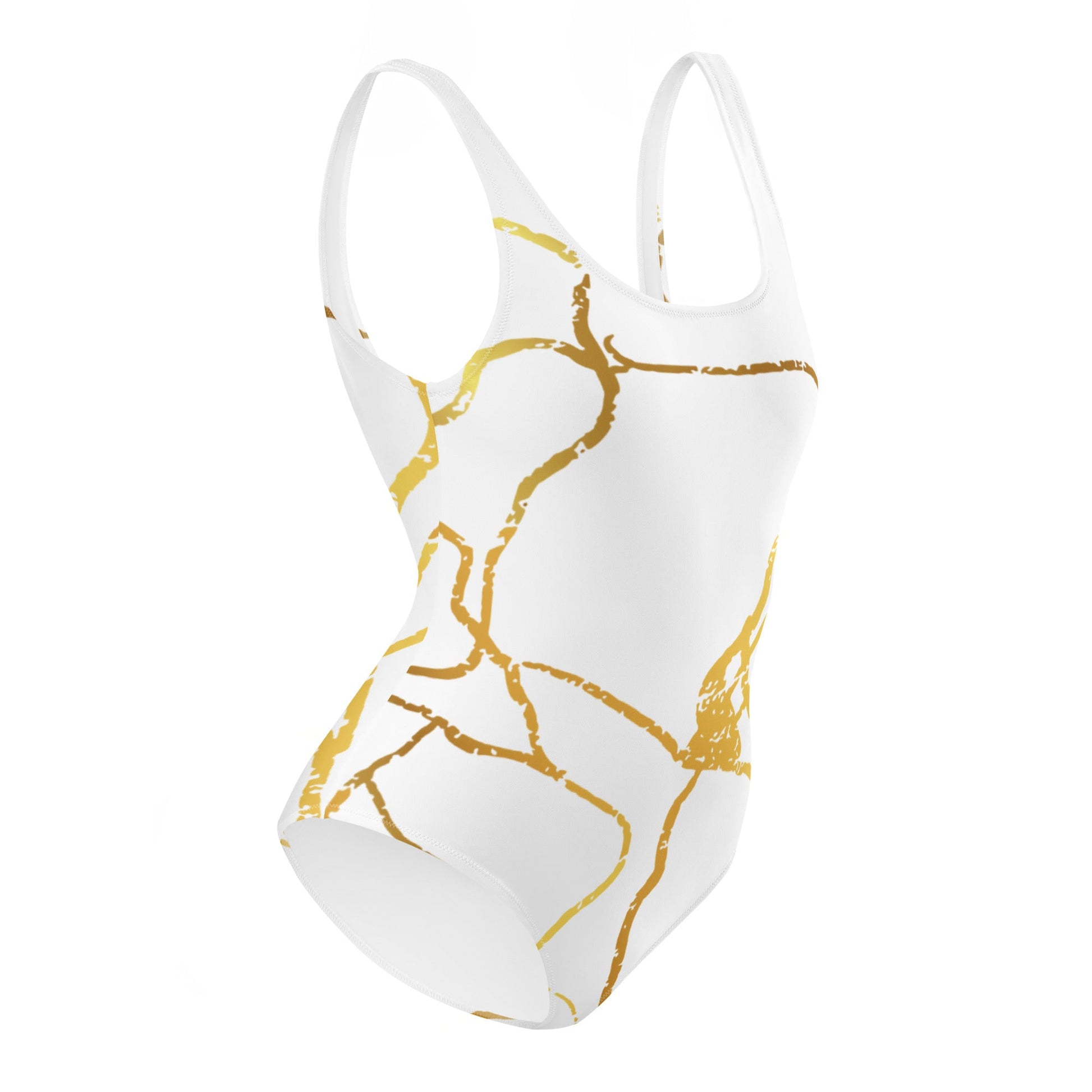 Maillot de Bain Prestige™ 1 Pièce Blanc et Or Filament 2 - Prestige SXM