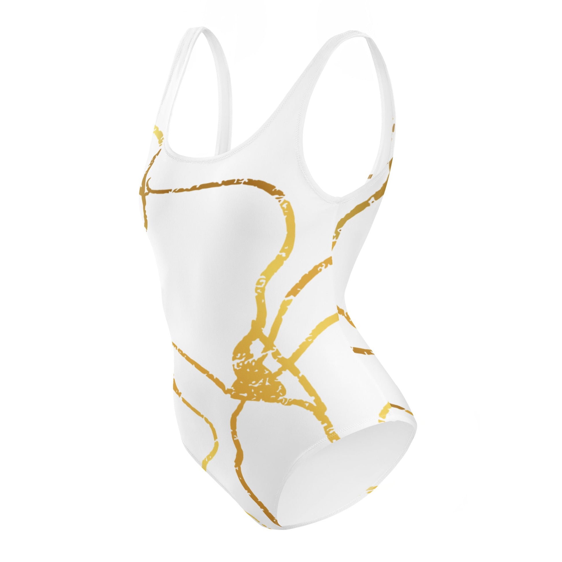 Maillot de Bain Prestige™ 1 Pièce Blanc et Or Filament 2 - Prestige SXM