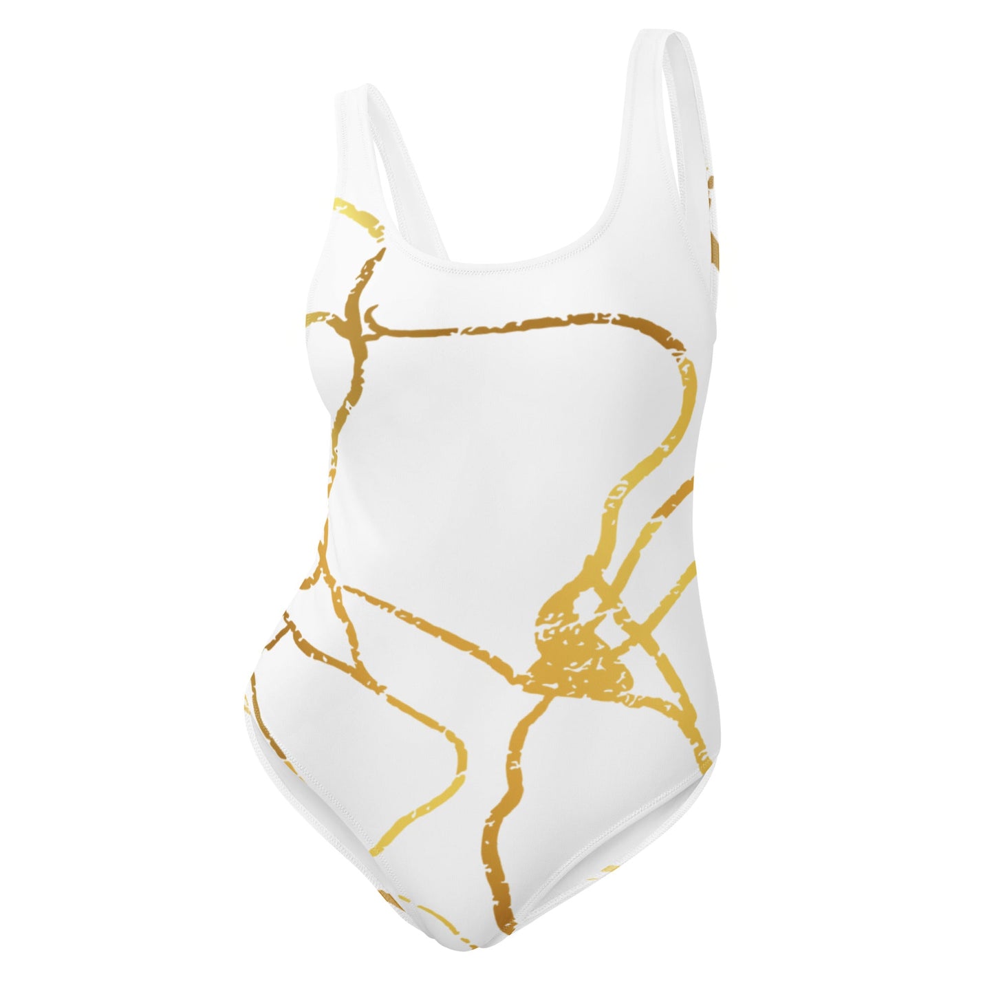 Maillot de Bain Prestige™ 1 Pièce Blanc et Or Filament 2 - Prestige SXM