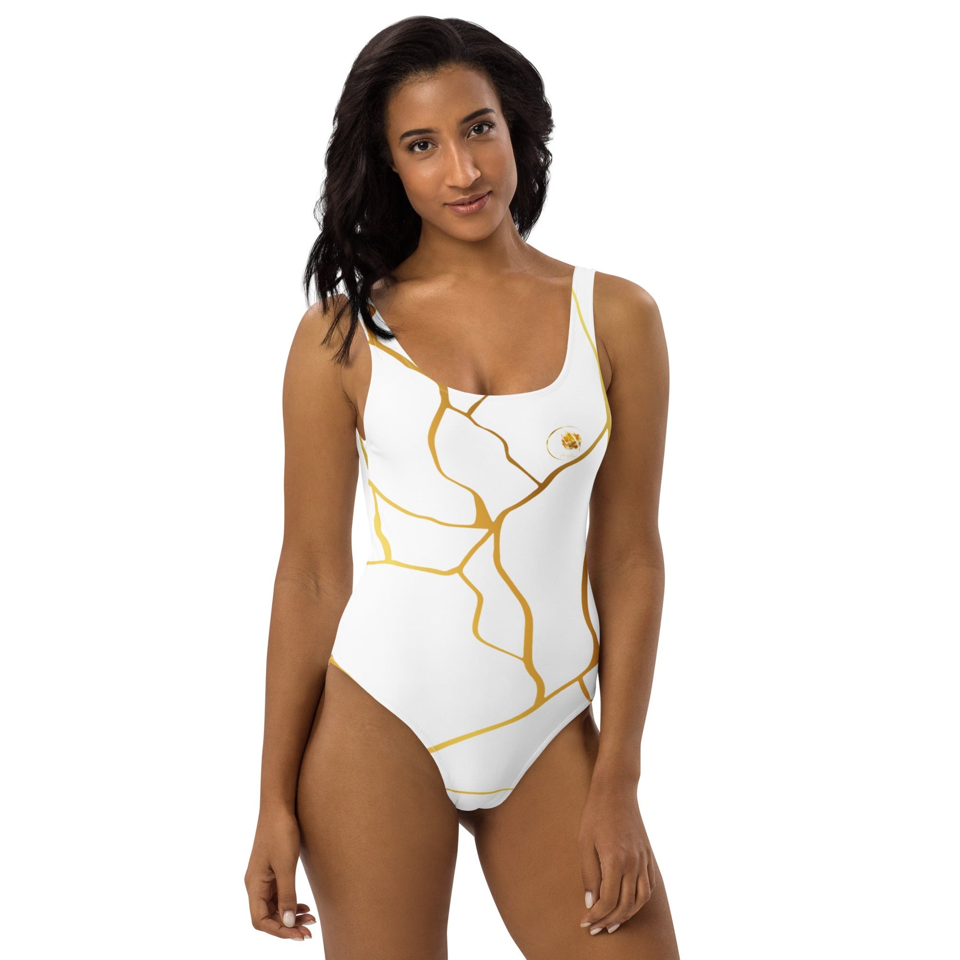 Maillot de Bain Prestige™ 1 Pièce Blanc et Or Filament - Prestige SXM