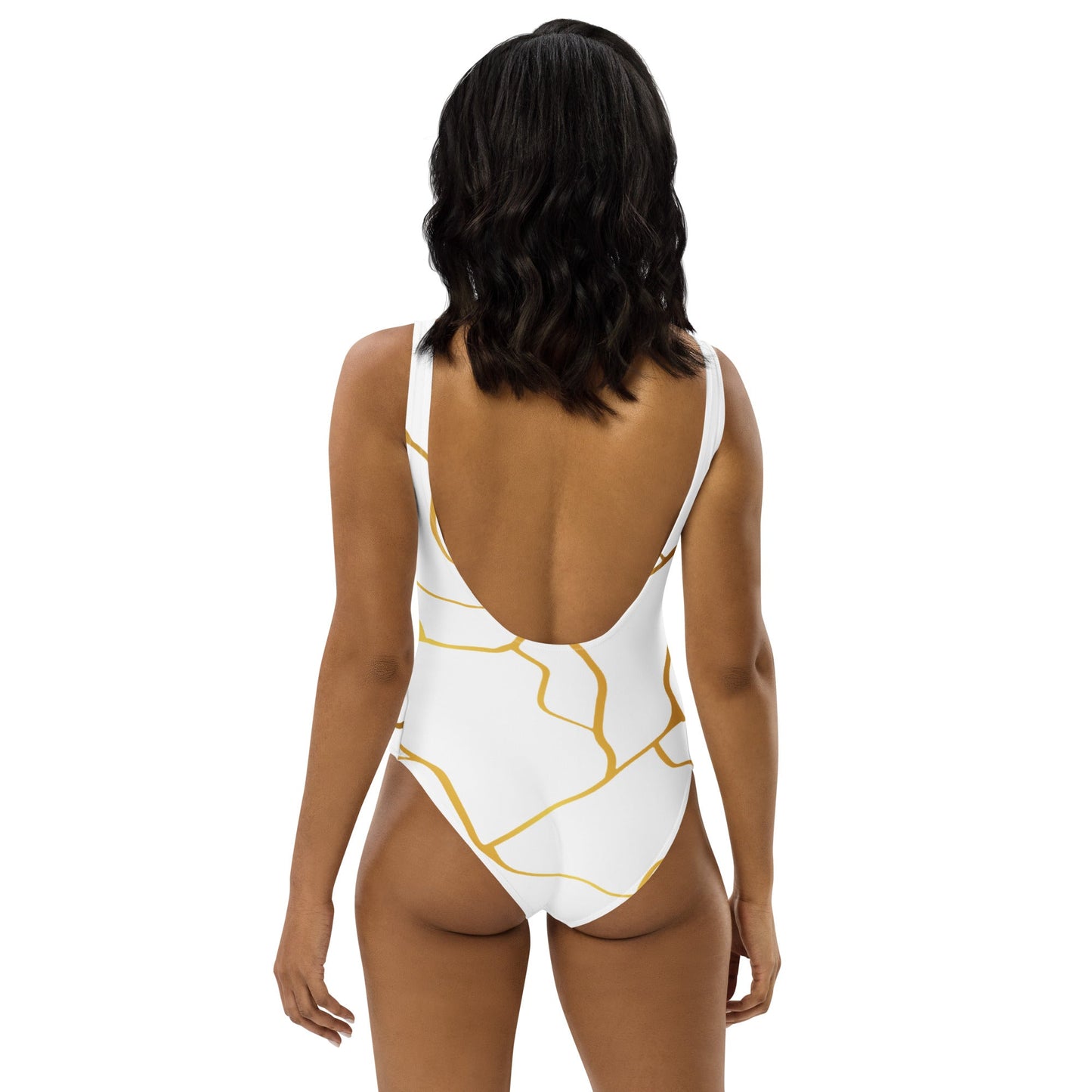Maillot de Bain Prestige™ 1 Pièce Blanc et Or Filament - Prestige SXM