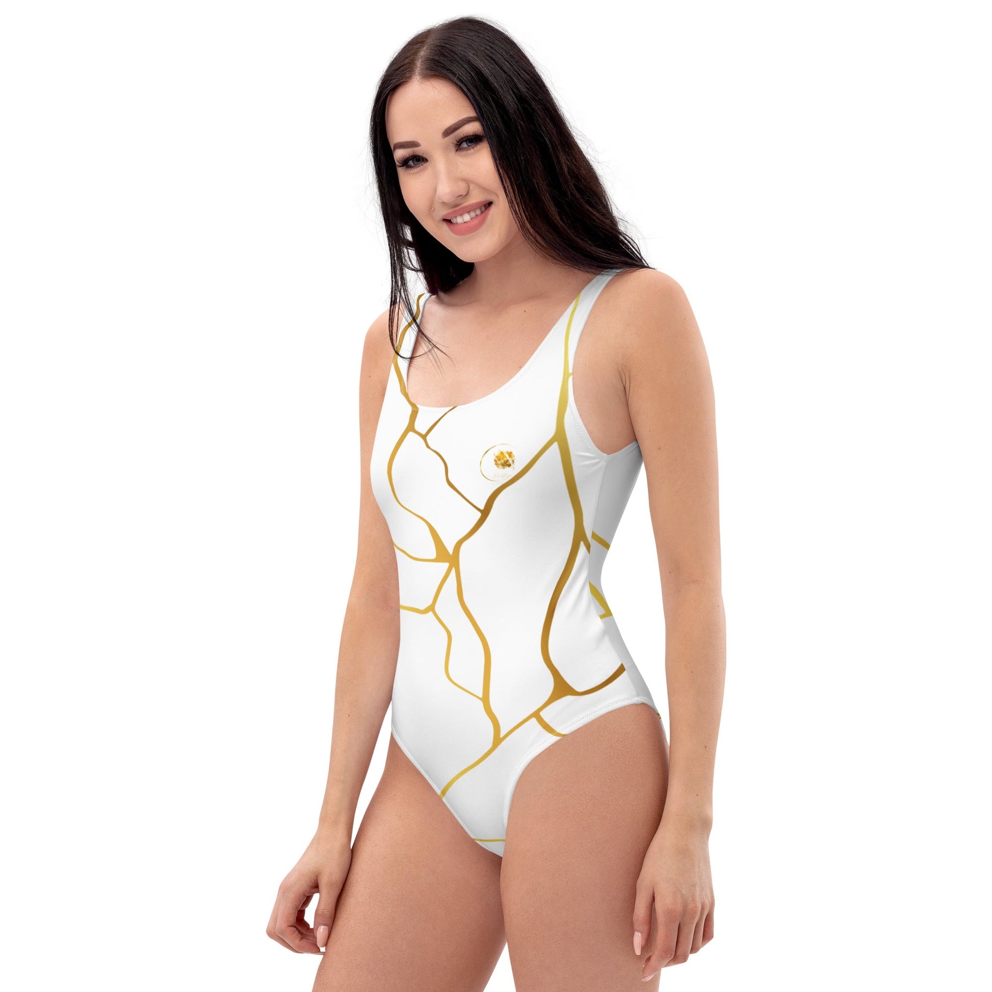Maillot de Bain Prestige™ 1 Pièce Blanc et Or Filament - Prestige SXM