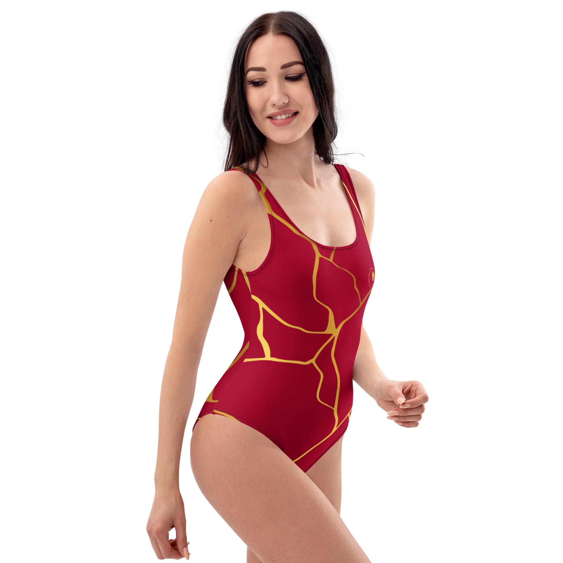 Maillot de Bain Prestige™ 1 Pièce Vin et Or Filament - Prestige SXM