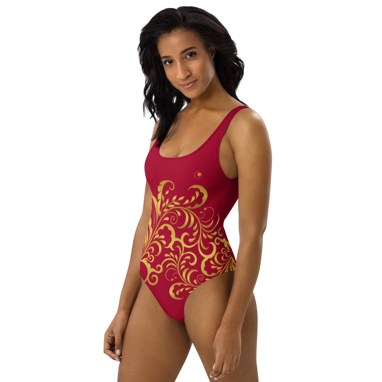 Maillot de Bain Prestige™ 1 Pièce Vin et Or Floraison - Prestige SXM