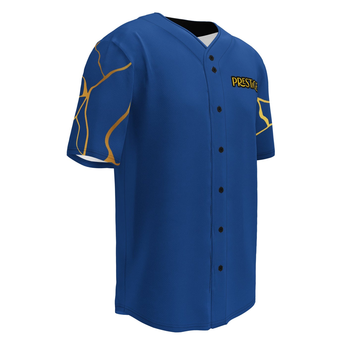 Maillot de baseball recyclé Prestige™ Bleu Marine et Or Filament - Prestige SXM