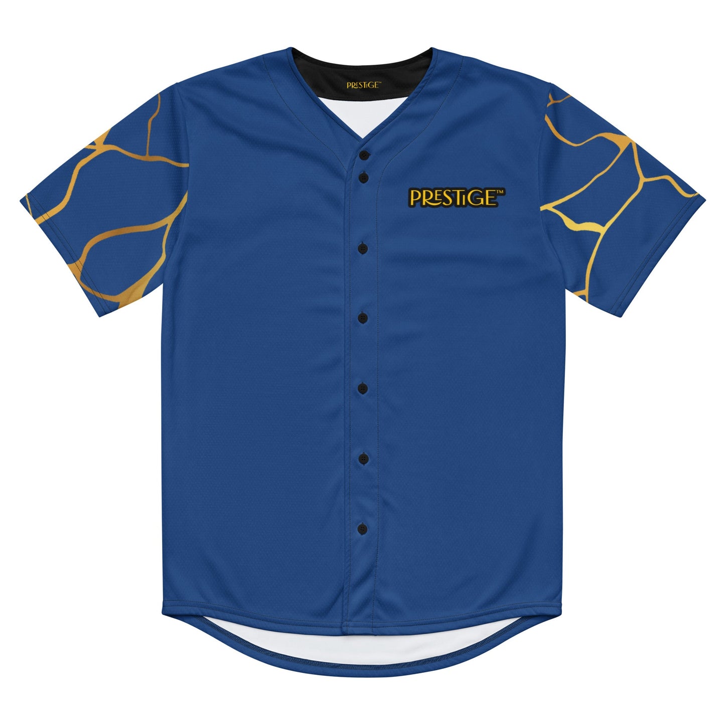 Maillot de baseball recyclé Prestige™ Bleu Marine et Or Filament - Prestige SXM