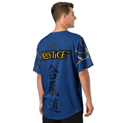 Maillot de baseball recyclé Prestige™ Bleu Marine et Or Filament - Prestige SXM