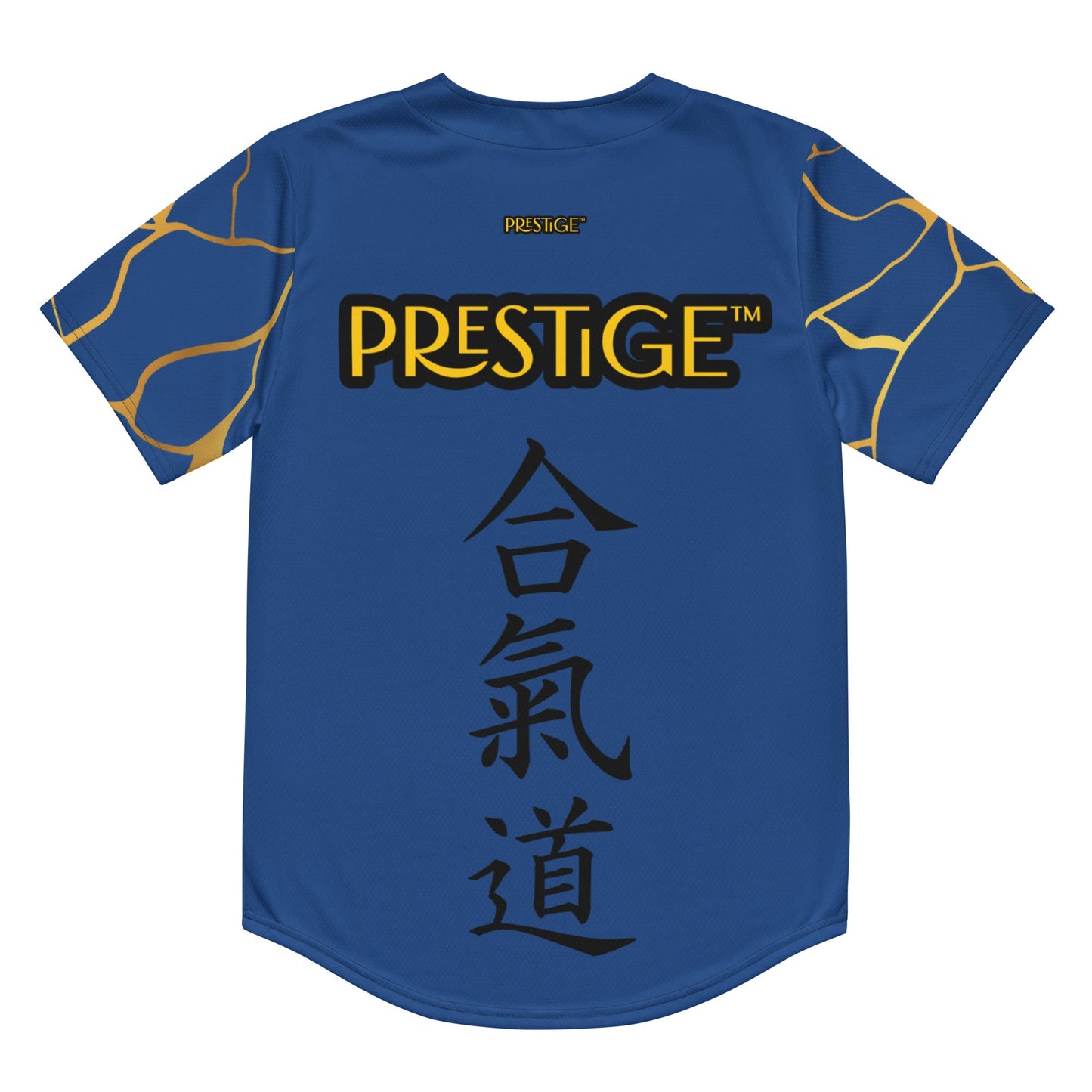 Maillot de baseball recyclé Prestige™ Bleu Marine et Or Filament - Prestige SXM