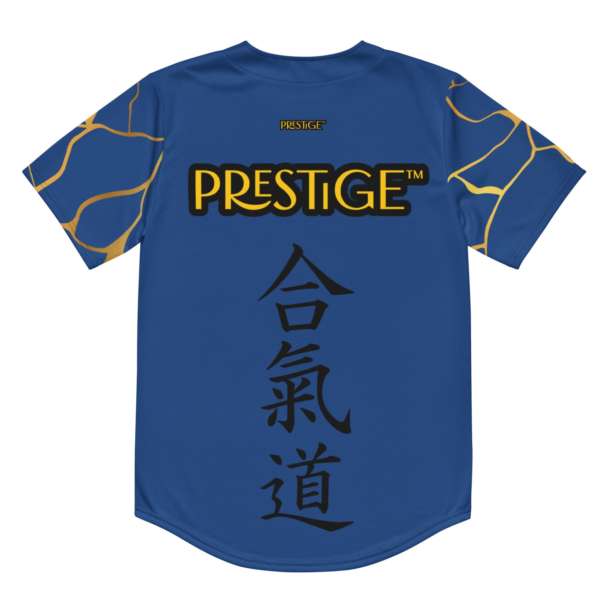 Maillot de baseball recyclé Prestige™ Bleu Marine et Or Filament - Prestige SXM