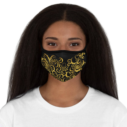 Masque Prestige™ Noir et Or Floraison en polyester ajusté - Prestige SXM