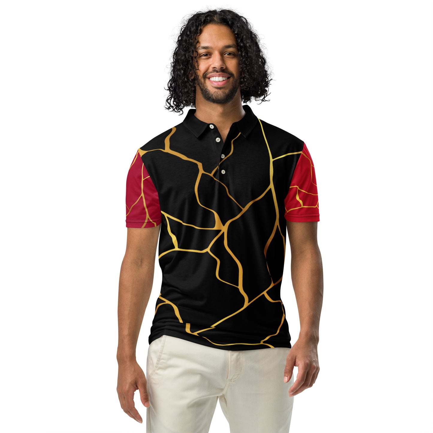 Polo cintré homme Prestige™ Noir Vin et Or Filament