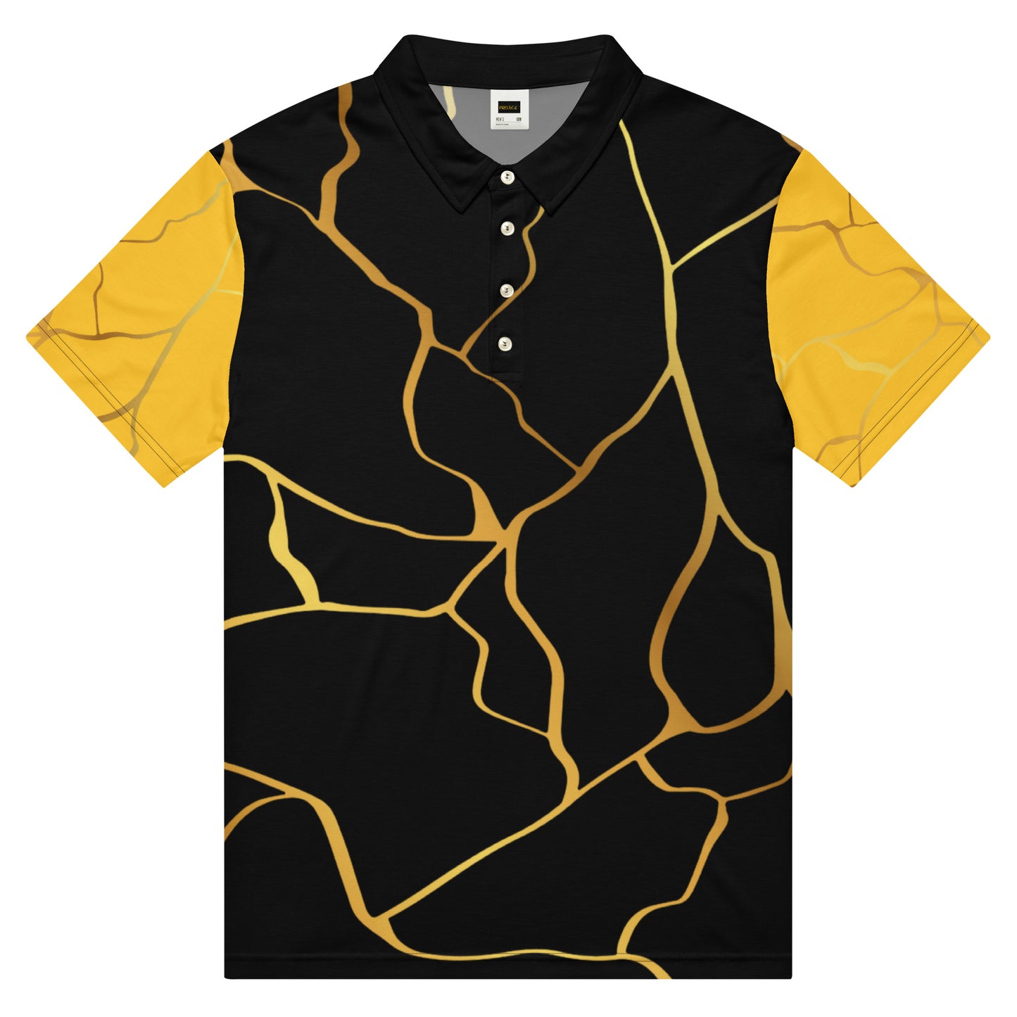 Polo cintré homme Prestige™ Noir Jaune et Or Filament