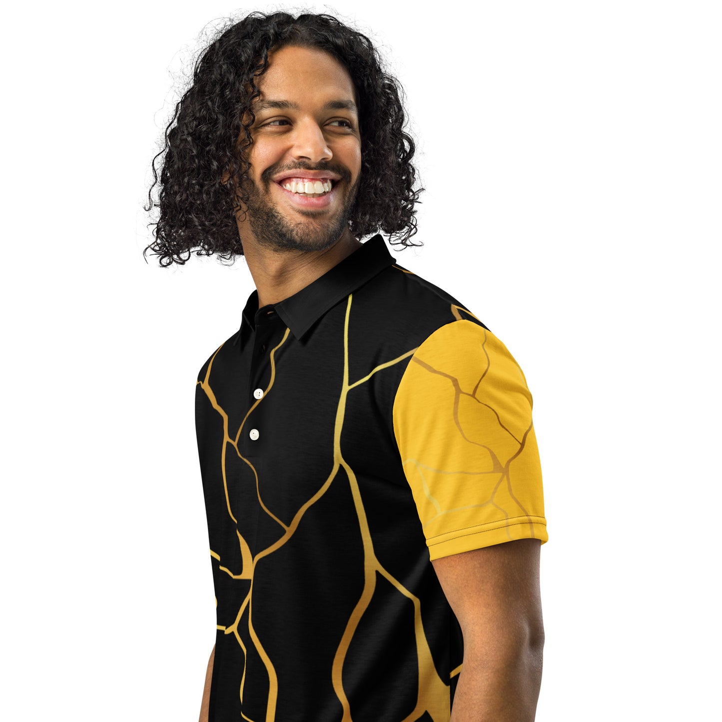 Polo cintré homme Prestige™ Noir Jaune et Or Filament