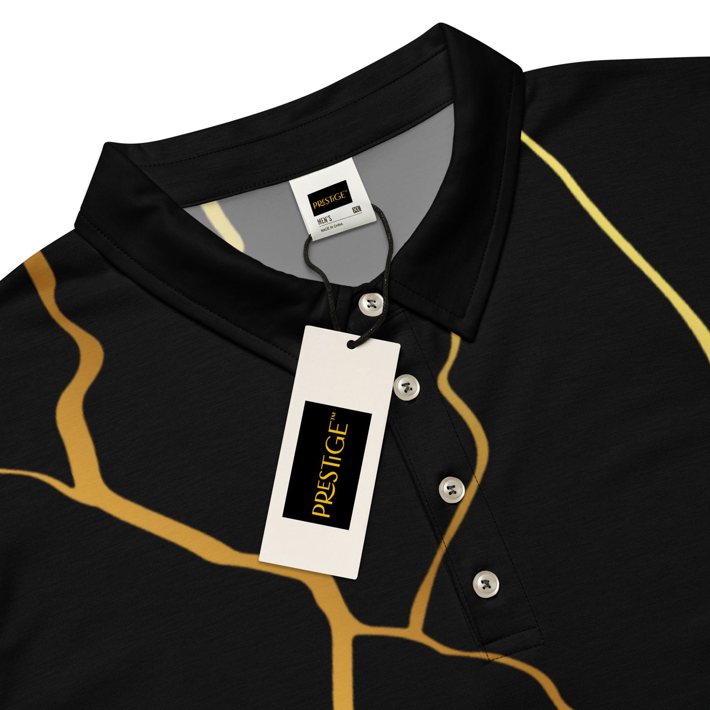 Polo cintré homme Prestige™ Noir et Or Filament