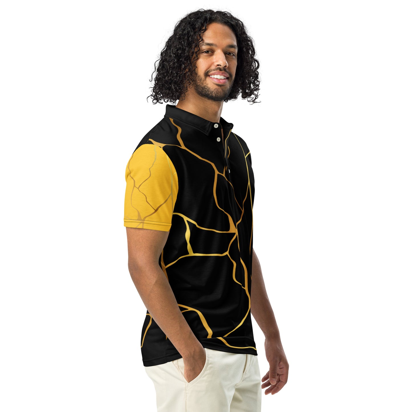 Polo cintré homme Prestige™ Noir Jaune et Or Filament