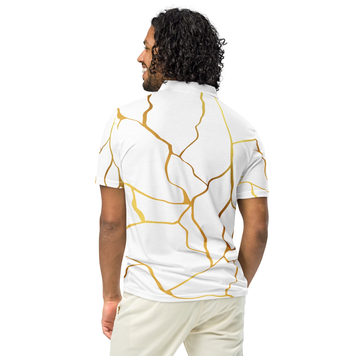 Polo cintré homme Prestige™ Blanc et Or Filament