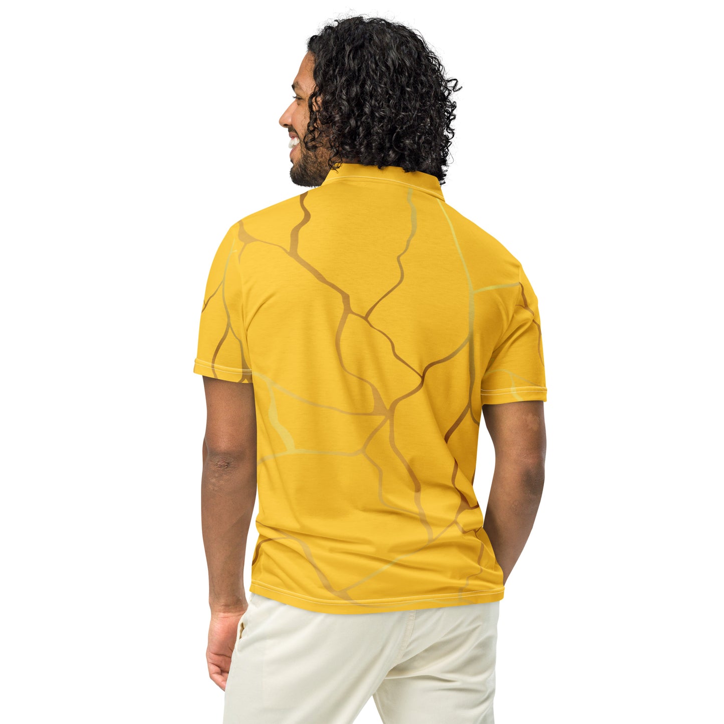 Tailliertes Herren-Poloshirt aus Prestige™-Filament in Gelb und Gold