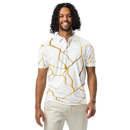 Polo cintré homme Prestige™ Blanc et Or Filament