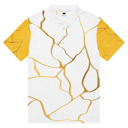 Polo cintré homme Prestige™ Blanc Jaune et Or Filament