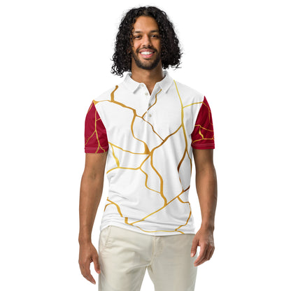 Polo cintré homme Prestige™ Blanc Vin et Or Filament