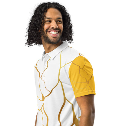 Polo cintré homme Prestige™ Blanc Jaune et Or Filament