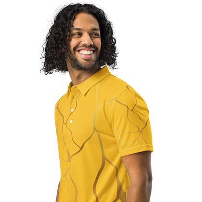 Tailliertes Herren-Poloshirt aus Prestige™-Filament in Gelb und Gold