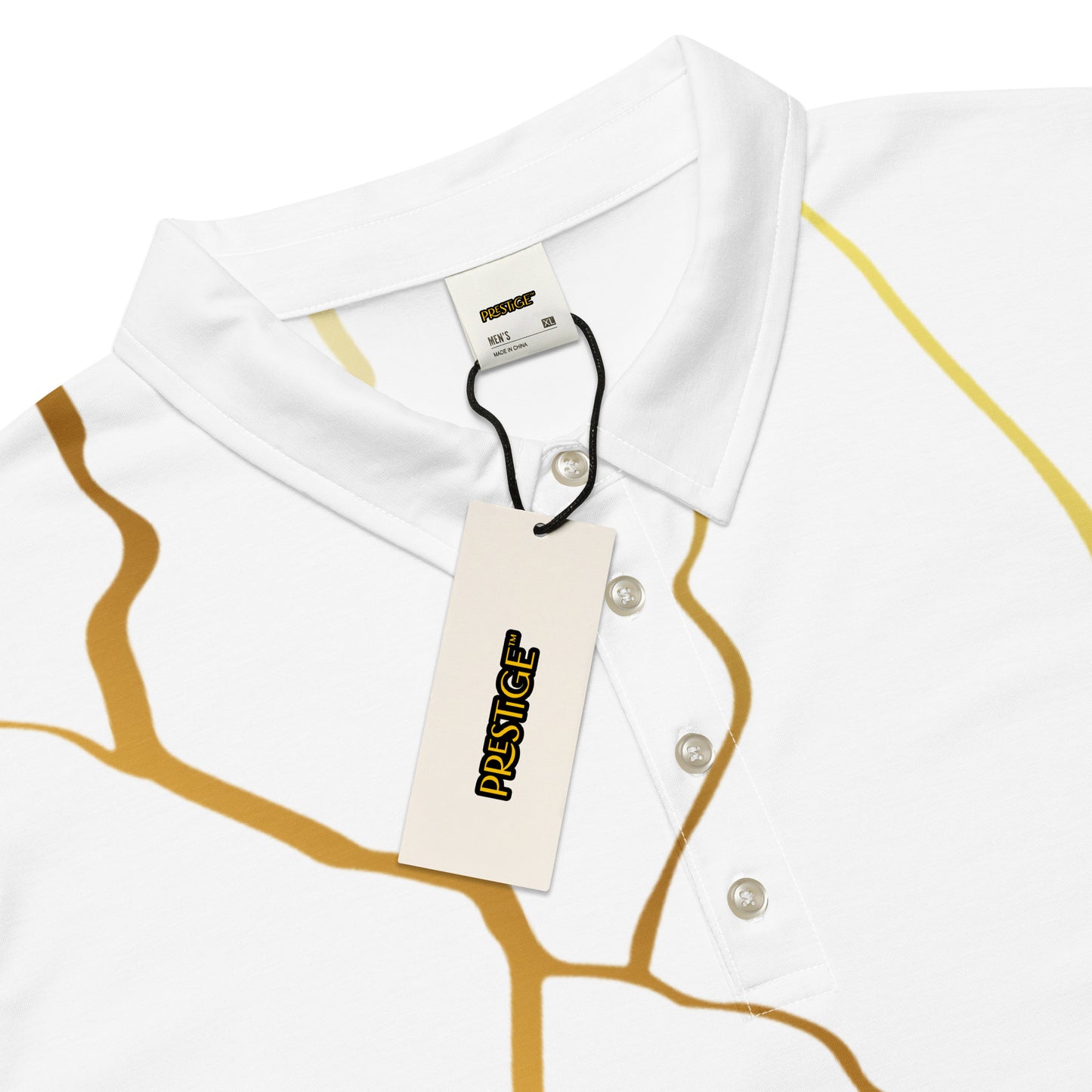 Polo cintré homme Prestige™ Blanc et Or Filament