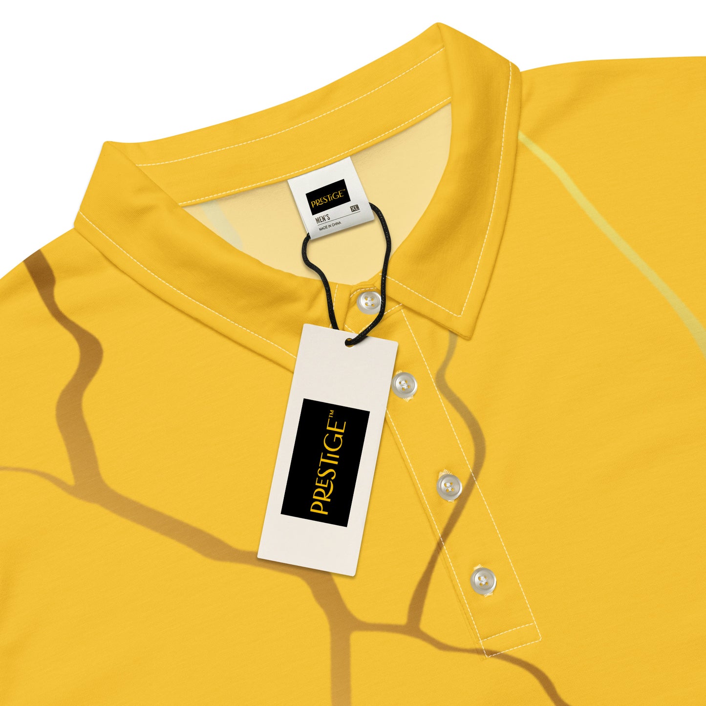 Tailliertes Herren-Poloshirt aus Prestige™-Filament in Gelb und Gold