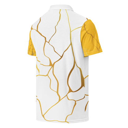 Polo cintré homme Prestige™ Blanc Jaune et Or Filament