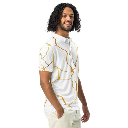 Polo cintré homme Prestige™ Blanc et Or Filament